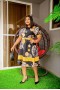 Dot Patterned Balloon Sleeve Dress DW-1042