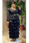 Elegant Frilled Belt Long Dress SW-443