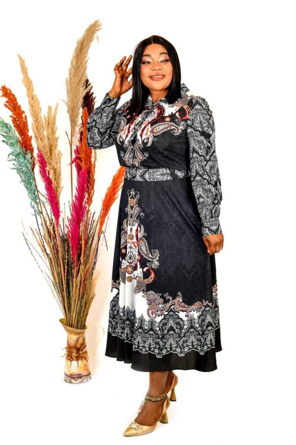 Modern Pattern Shirt-Skirt Set 34617