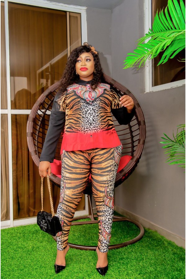 Tiger Patterned Shirt-Leggings Set 34681